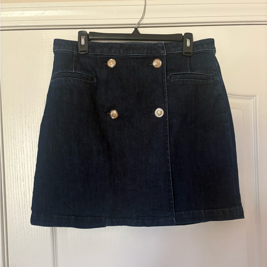 Ann Taylor Weekend Denim A-Line Mariner Skirt